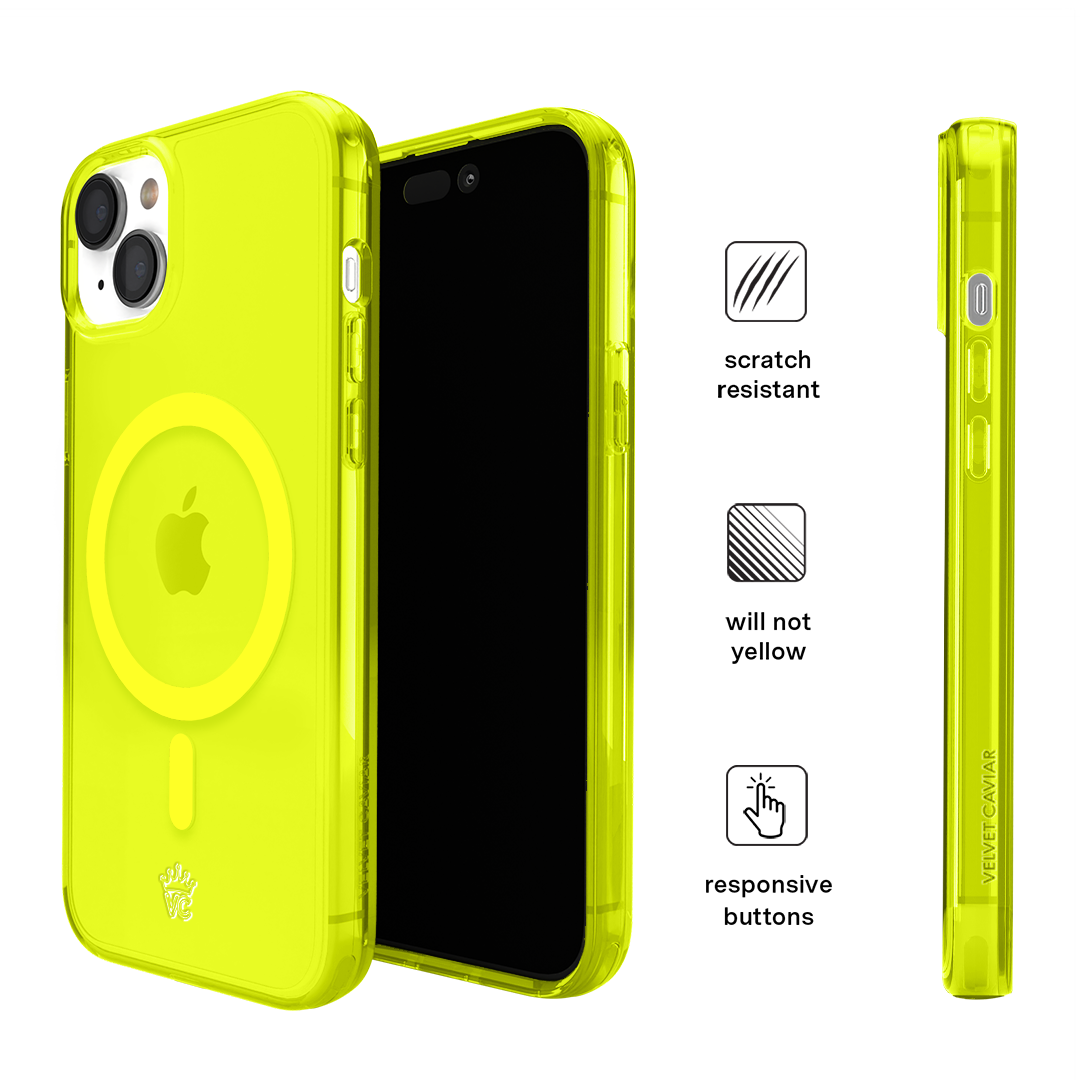 Neon Yellow Clear iPhone Case