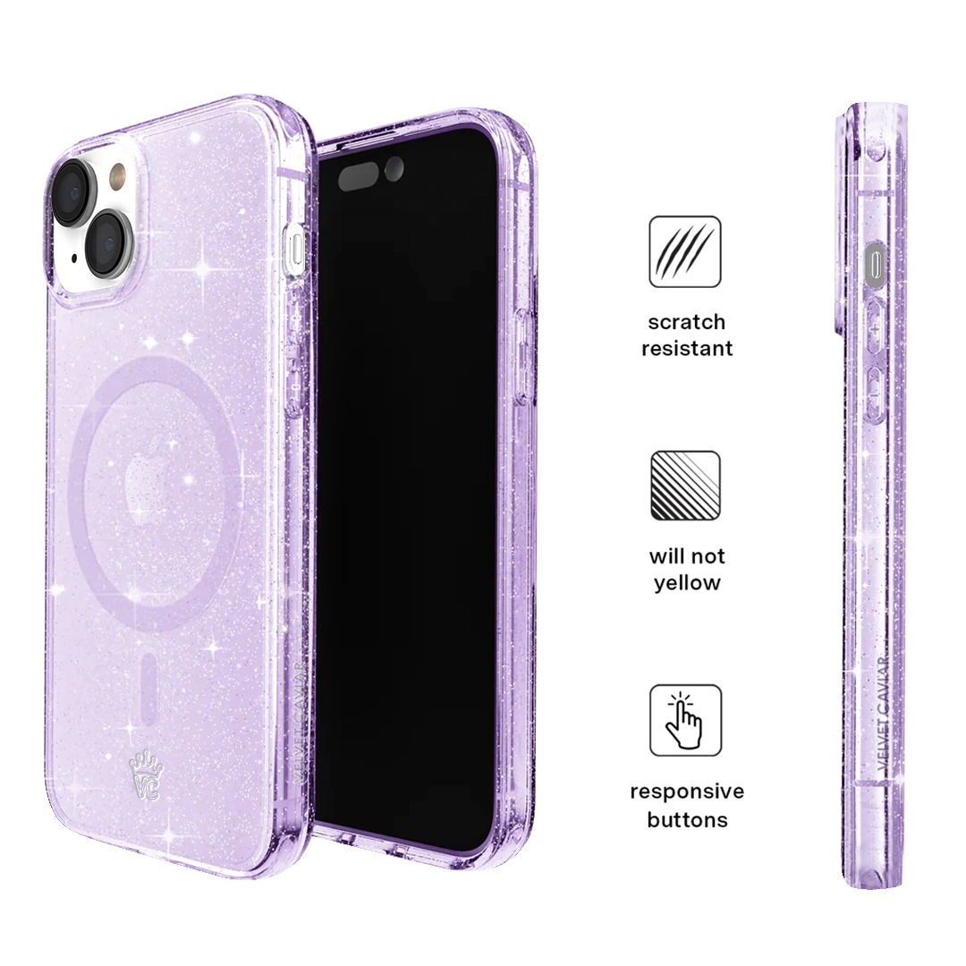 Lilac Stardust Glitter iPhone Case