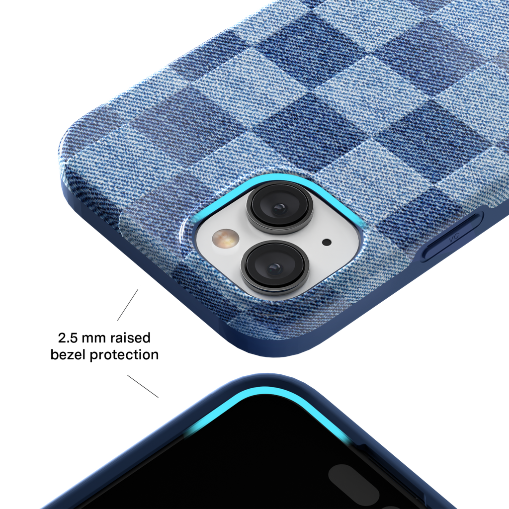 Denim Vibe Checkered iPhone Case