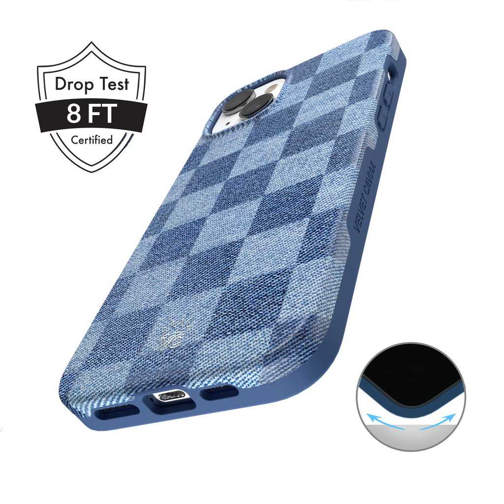 Denim Vibe Checkered iPhone Case
