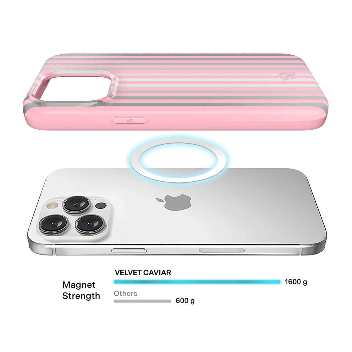 Pink Chrome Stripes iPhone Case