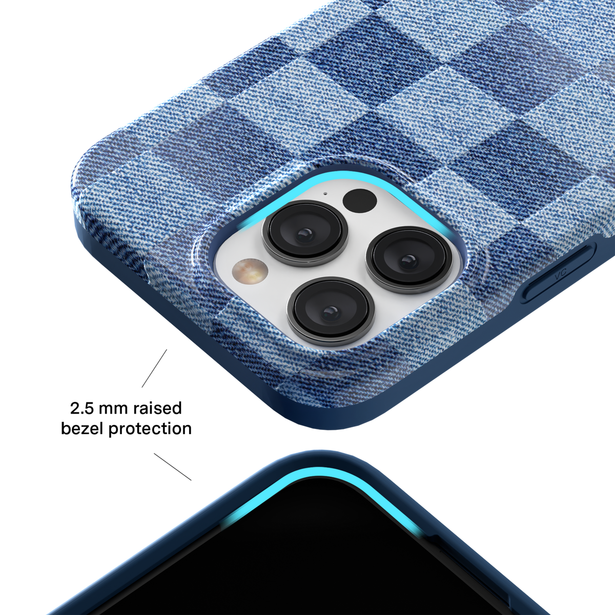 Denim Vibe Checkered iPhone Case