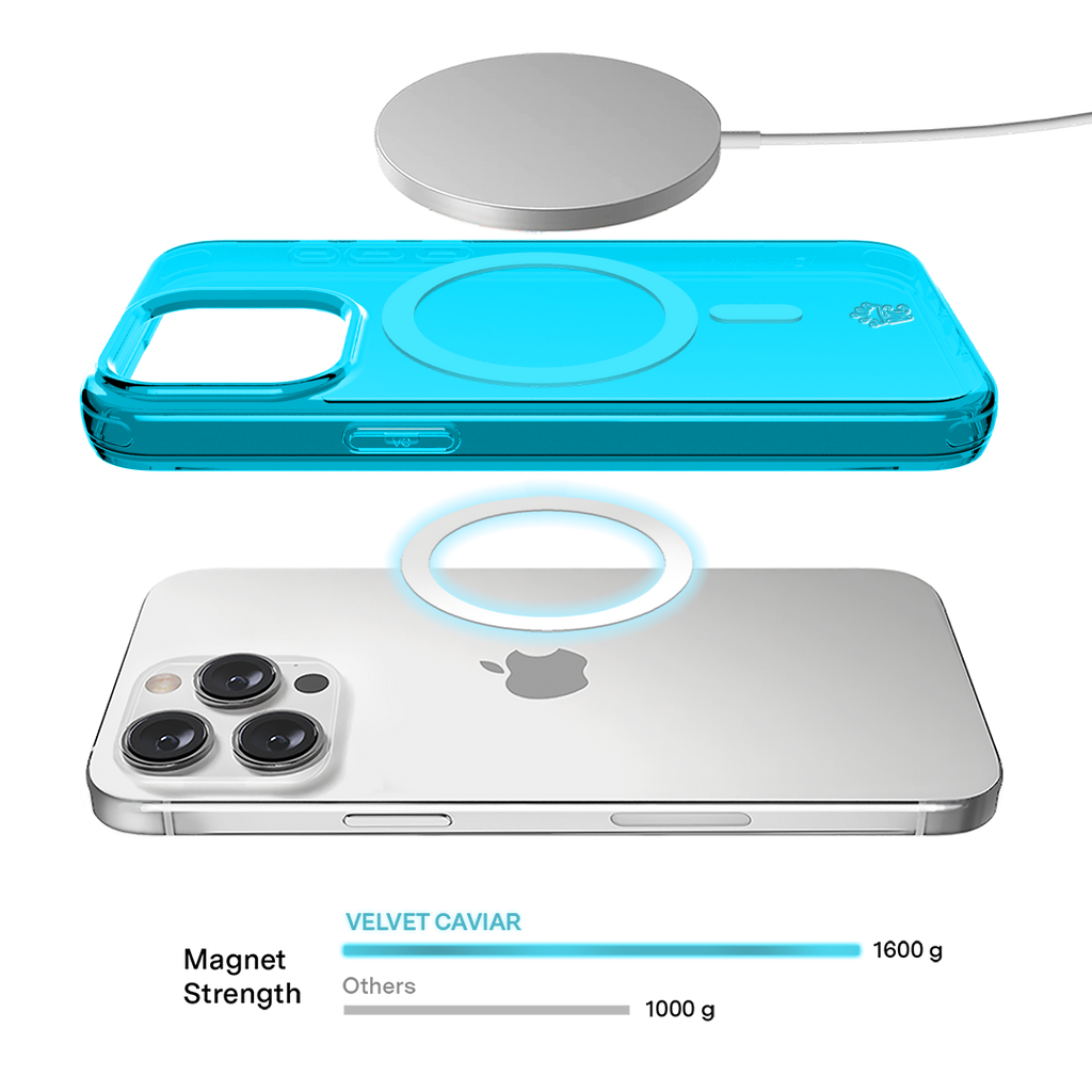Neon Blue Clear iPhone Case