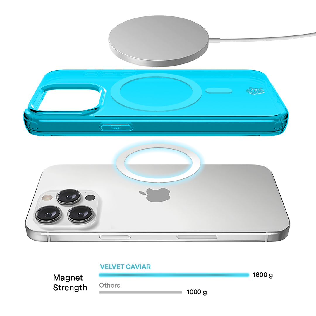 Neon Blue Clear iPhone Case