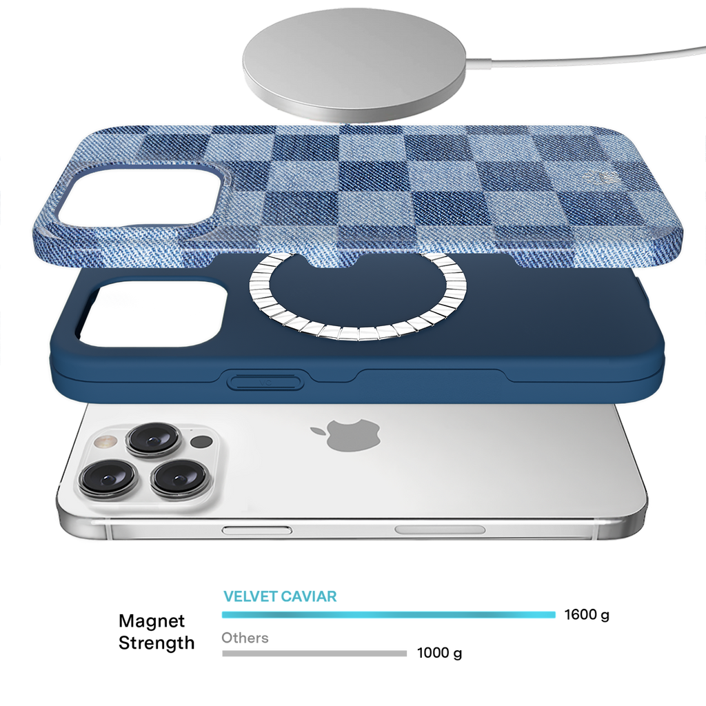 Denim Vibe Checkered iPhone Case