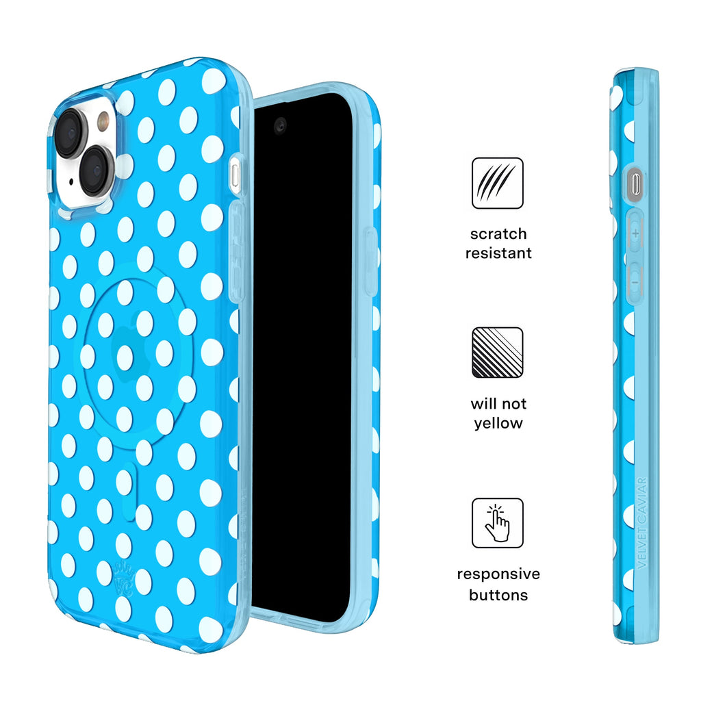 Aquamarine Polka Dot iPhone Case