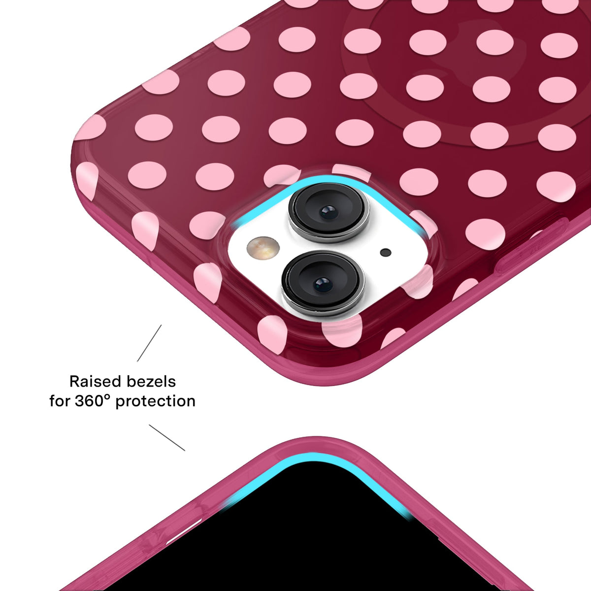Raspberry Polka Dot iPhone Case