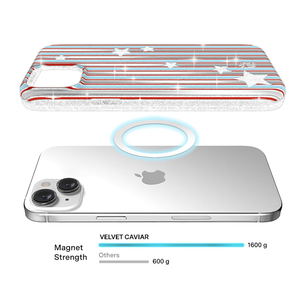 Stars & Stripes Glitter iPhone Case