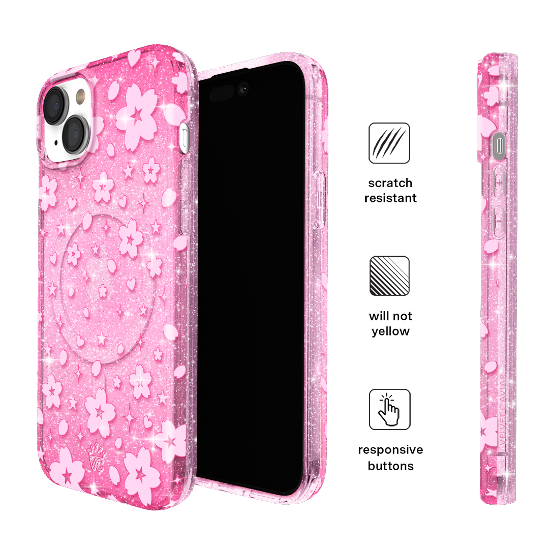Cherry Blossom Glitter iPhone Case