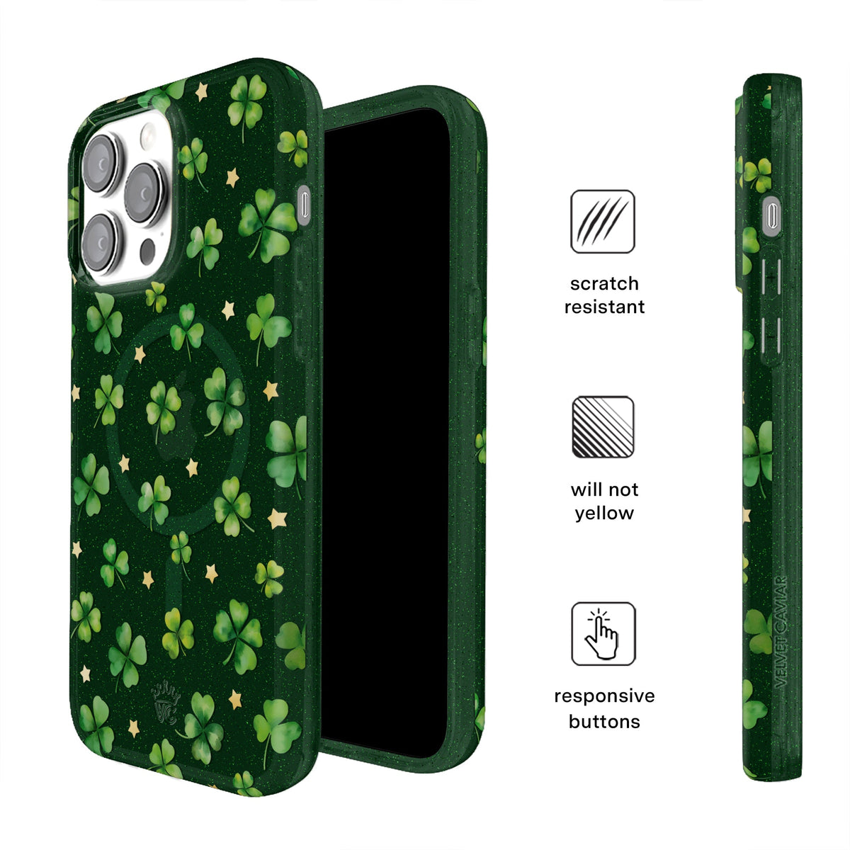 Lucky Clover Glitter iPhone Case