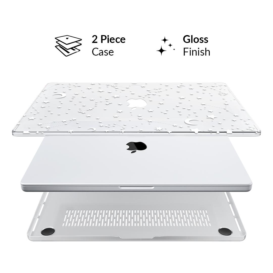 White Stars MacBook Case