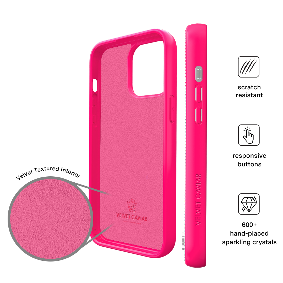 Hot Pink Caviar Crystals iPhone Case