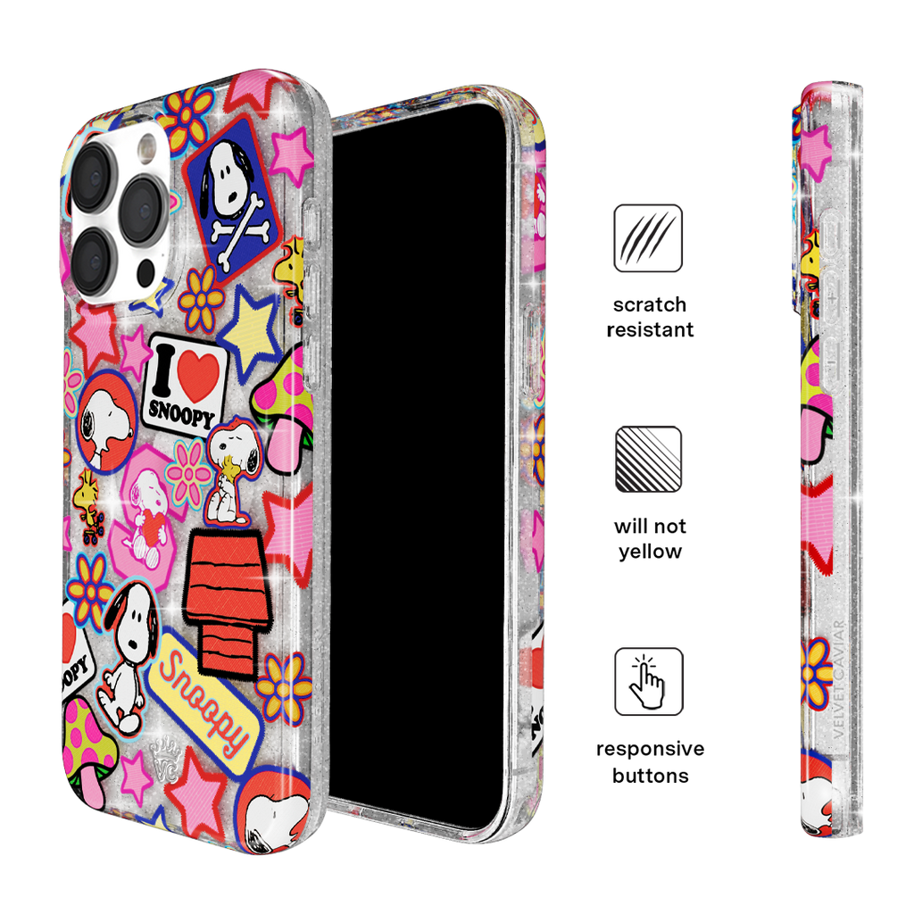 Snoopy Patchwork Glitter iPhone Case