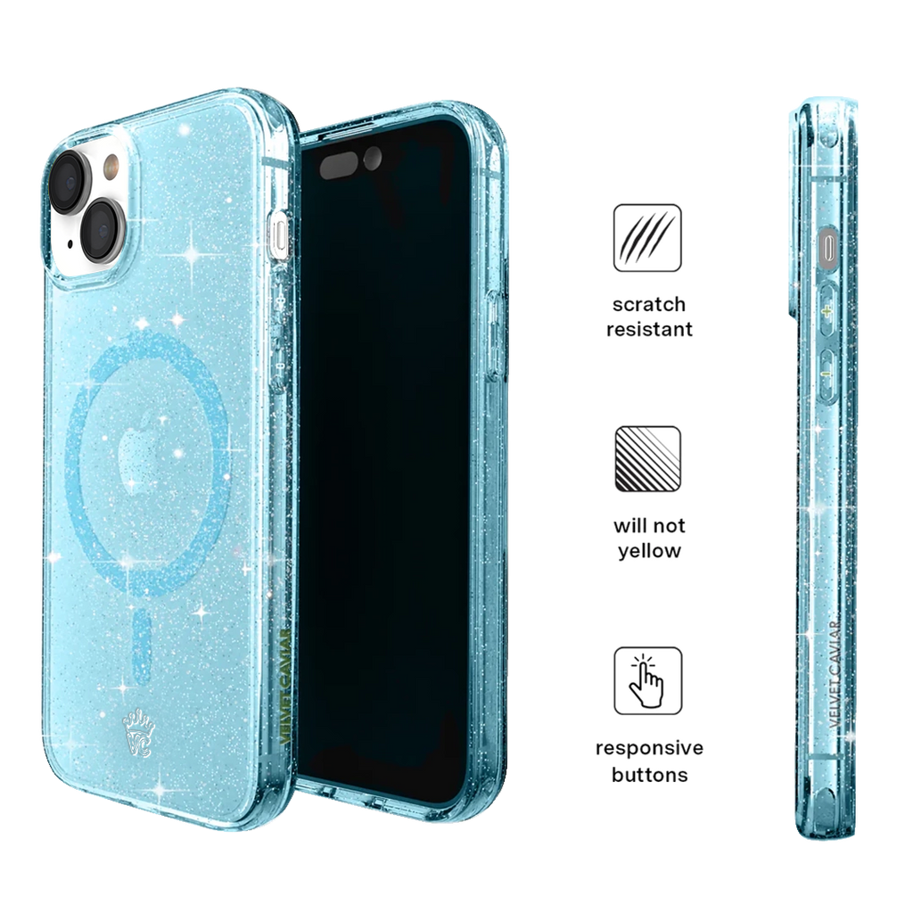 Blue Stardust Glitter iPhone Case