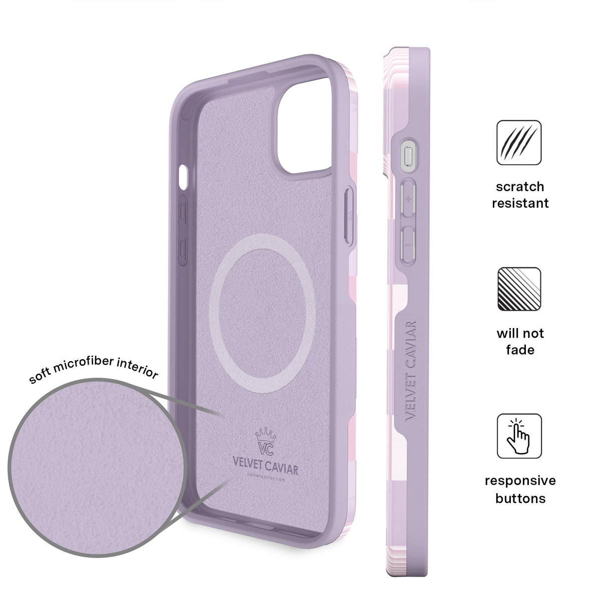 Lilac Vibe Checkered iPhone Case
