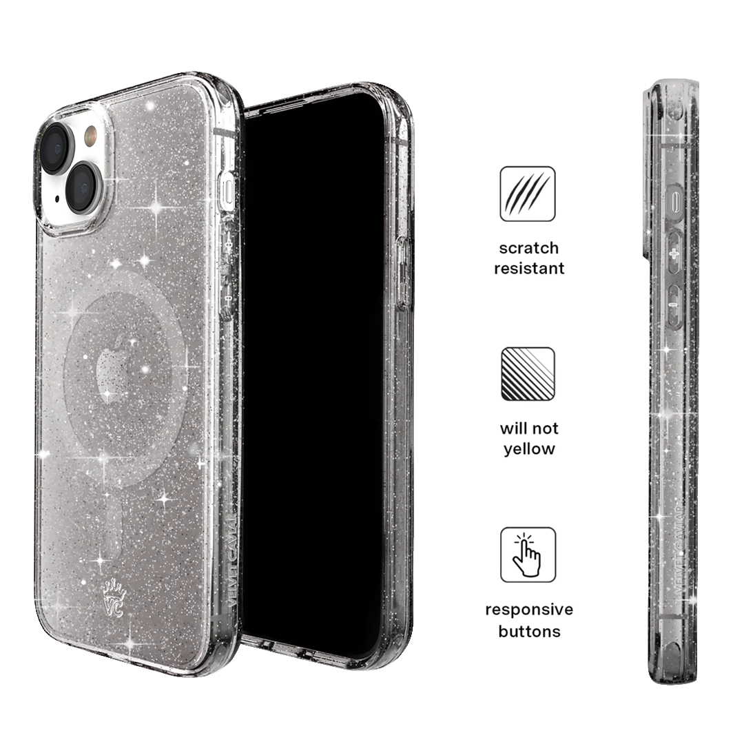 Grey Stardust Glitter iPhone Case