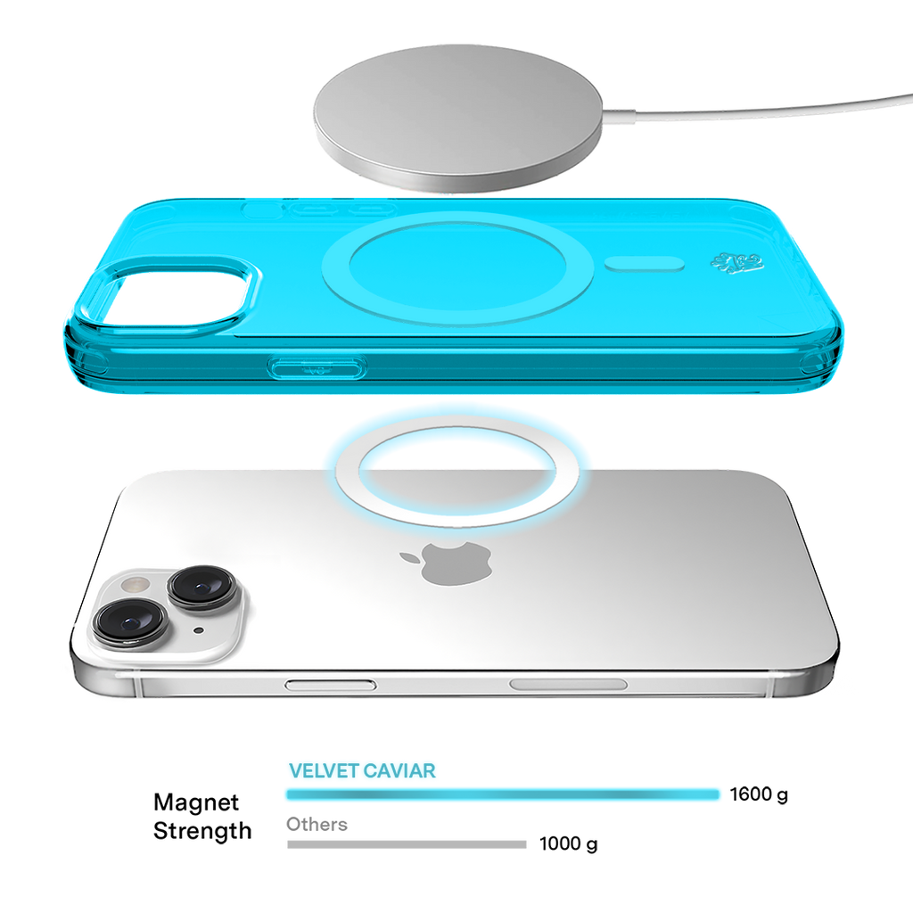 Neon Blue Clear iPhone Case