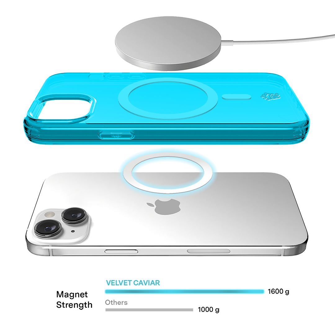 Neon Blue Clear iPhone Case
