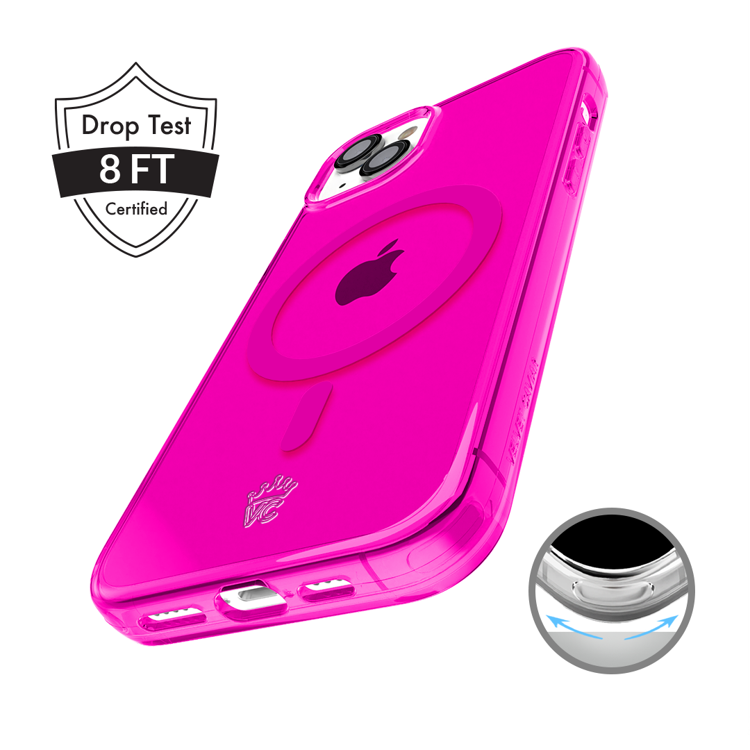 Neon Pink Clear iPhone Case