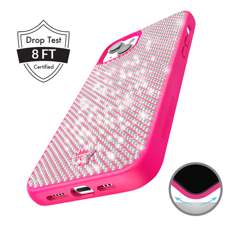 Hot Pink Caviar Crystals iPhone Case