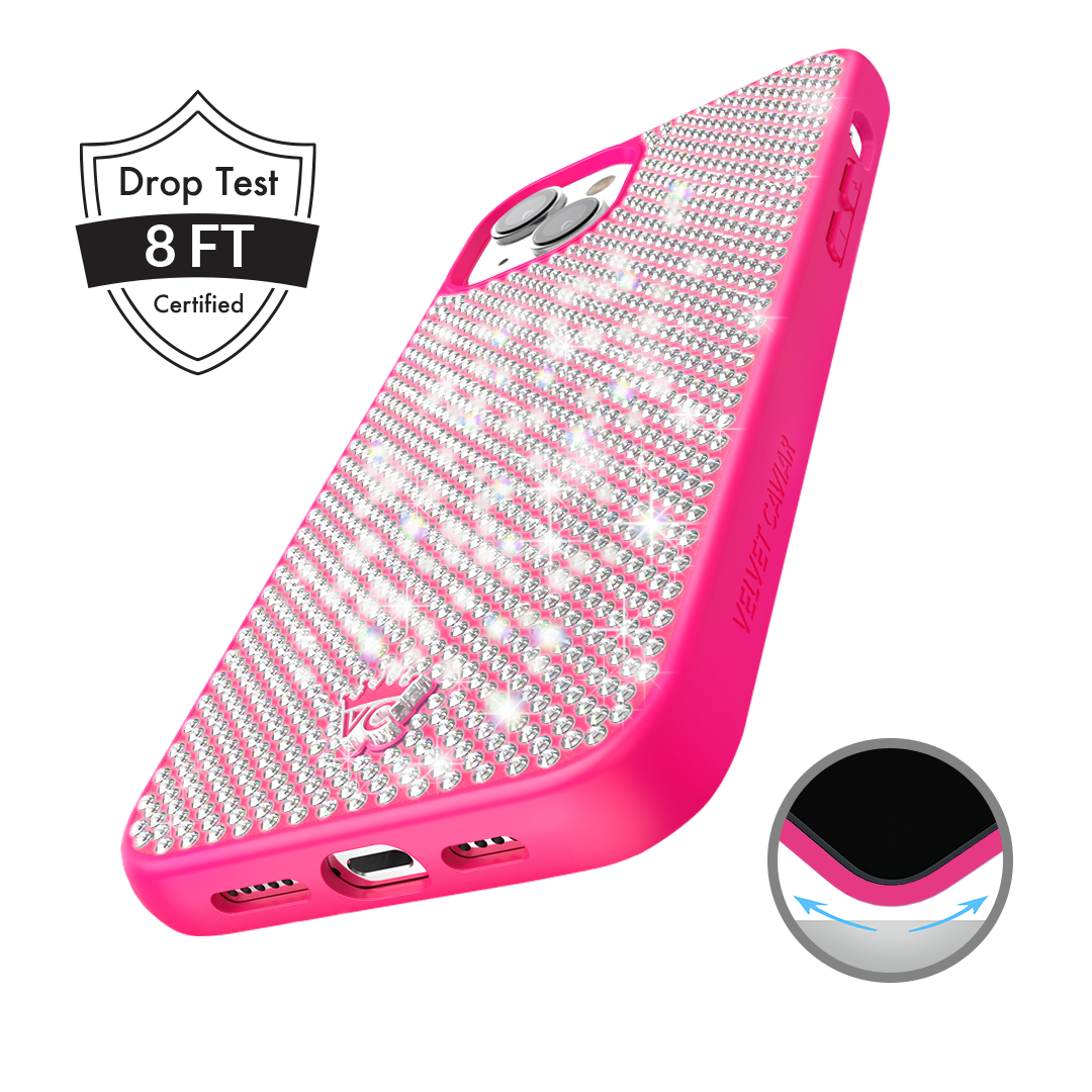 Hot Pink Caviar Crystals iPhone Case