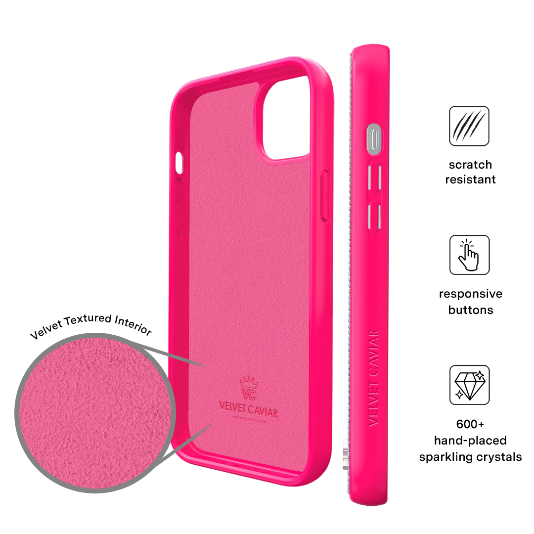 Hot Pink Caviar Crystals iPhone Case