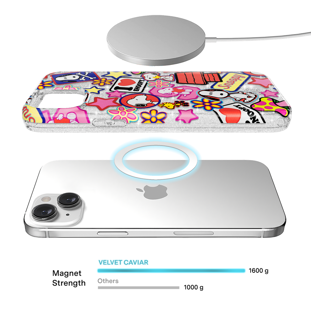 Snoopy Patchwork Glitter iPhone Case