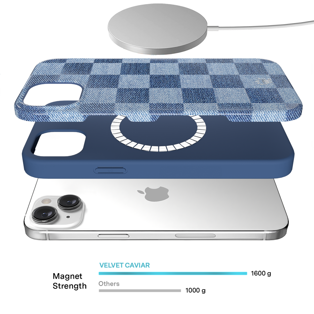 Denim Vibe Checkered iPhone Case