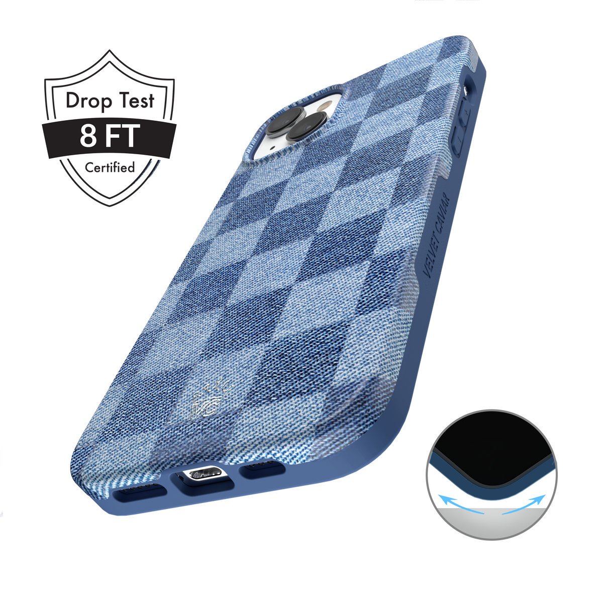 Denim Vibe Checkered iPhone Case