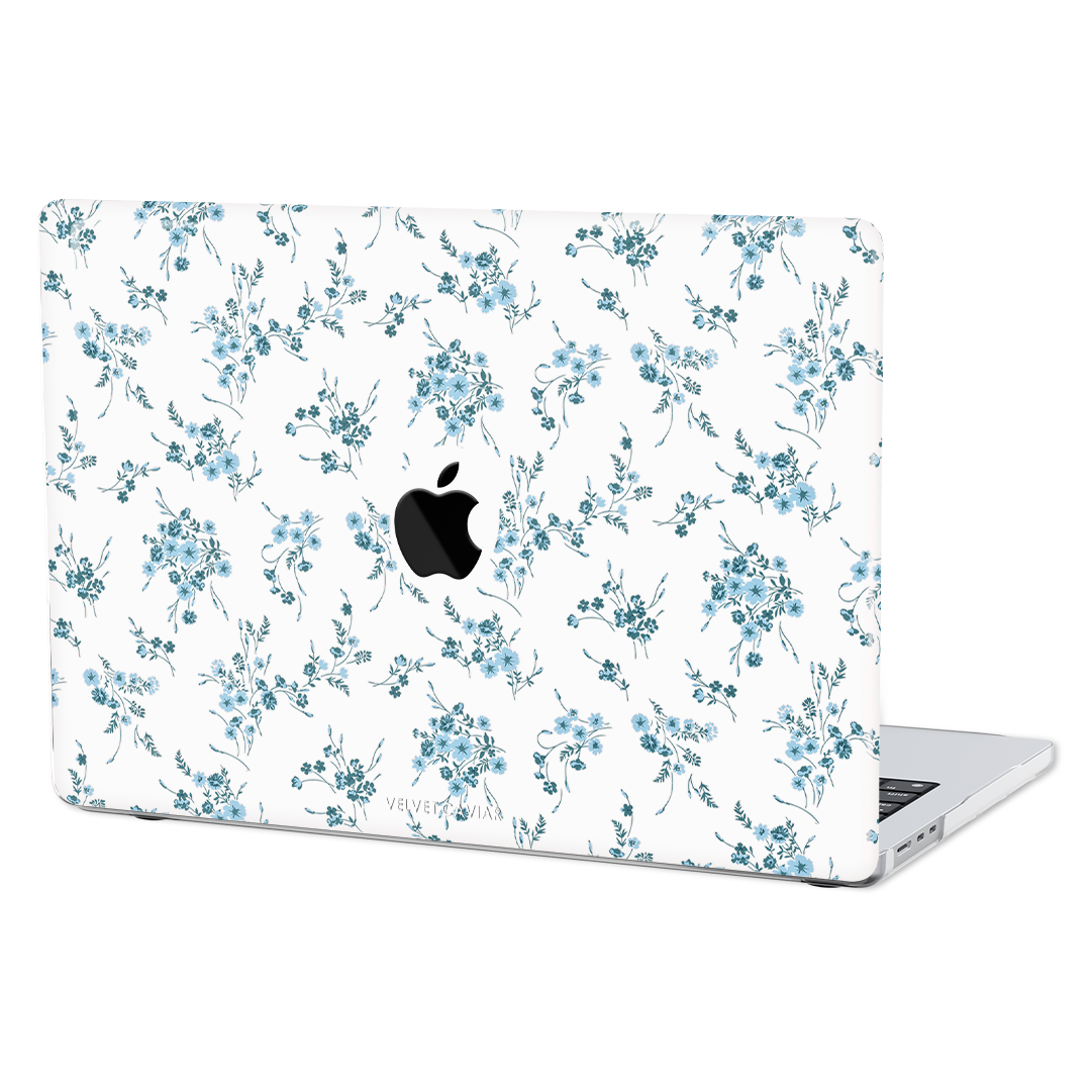 French Blue Floral MacBook Case