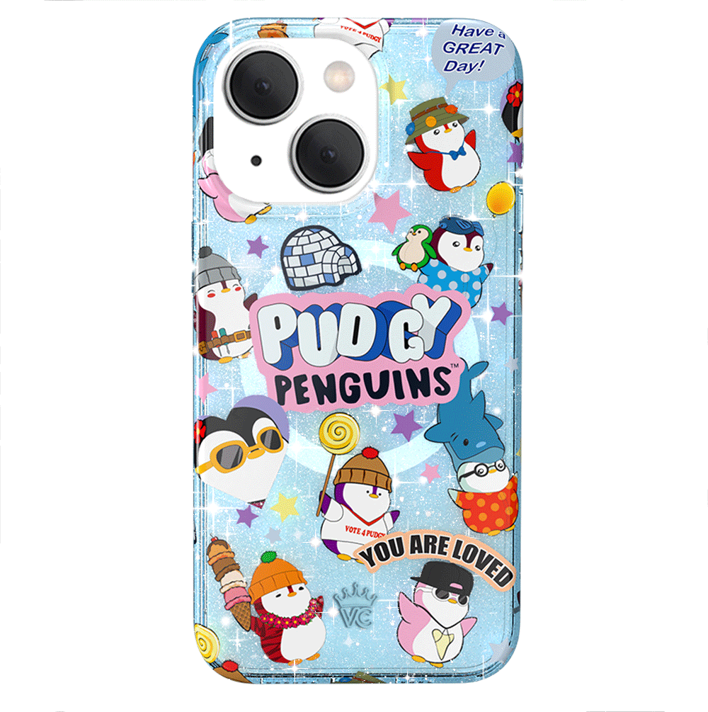 Pudgy Penguins Iceberg Glitter iPhone Case