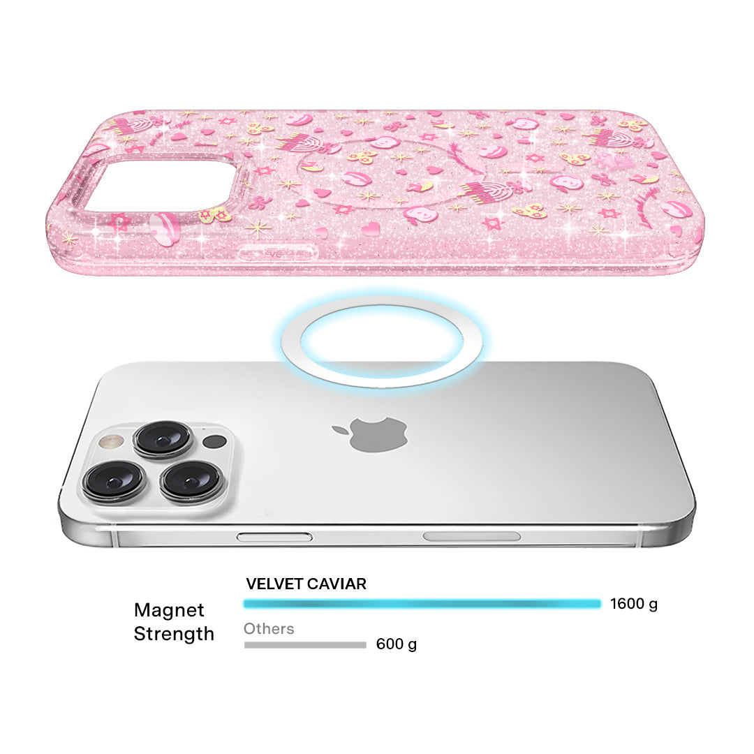 Pink Hanukkah Glitter iPhone Case