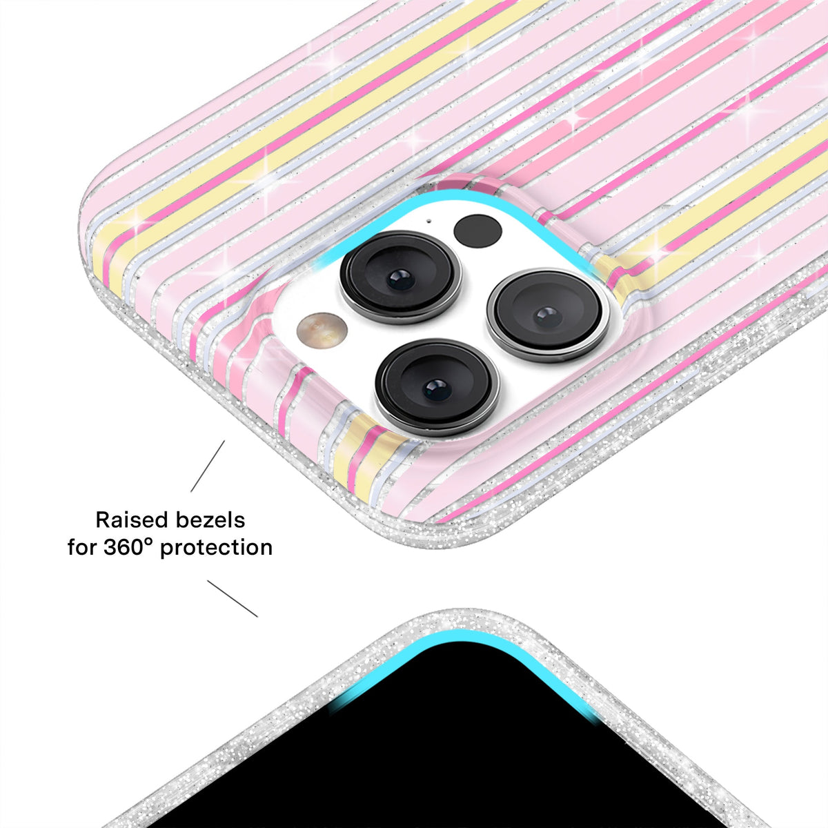Sunkissed Stripes Glitter iPhone Case
