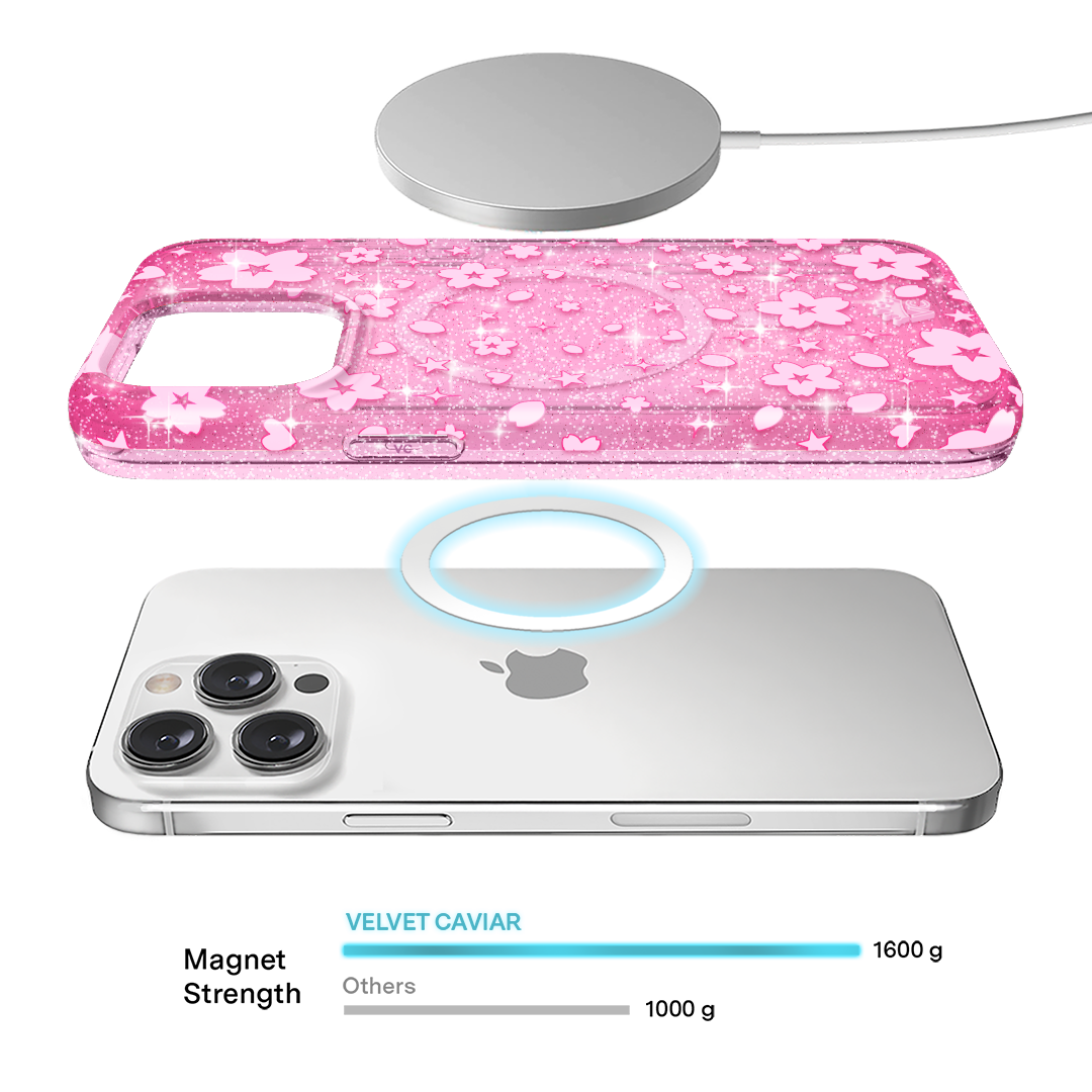 Cherry Blossom Glitter iPhone Case