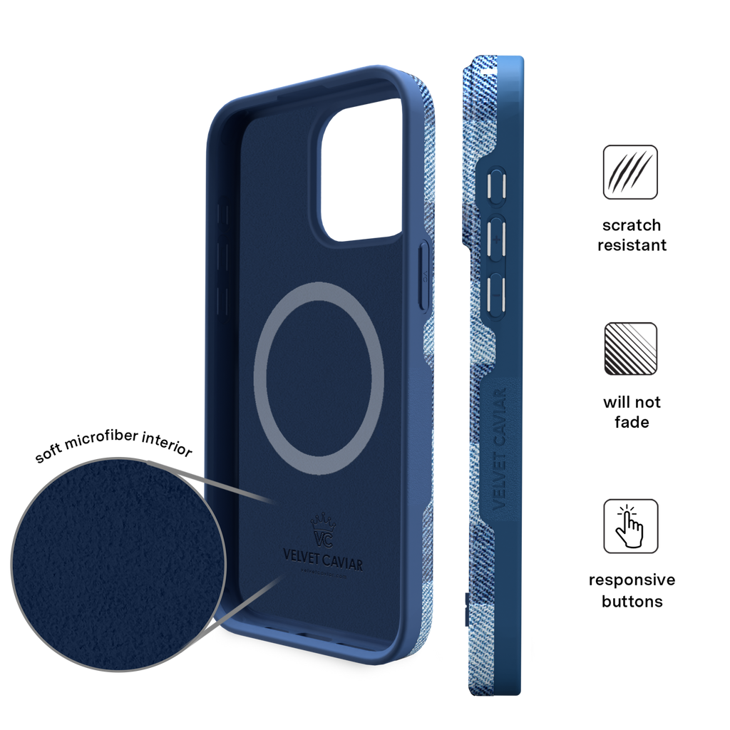 Denim Vibe Checkered iPhone Case