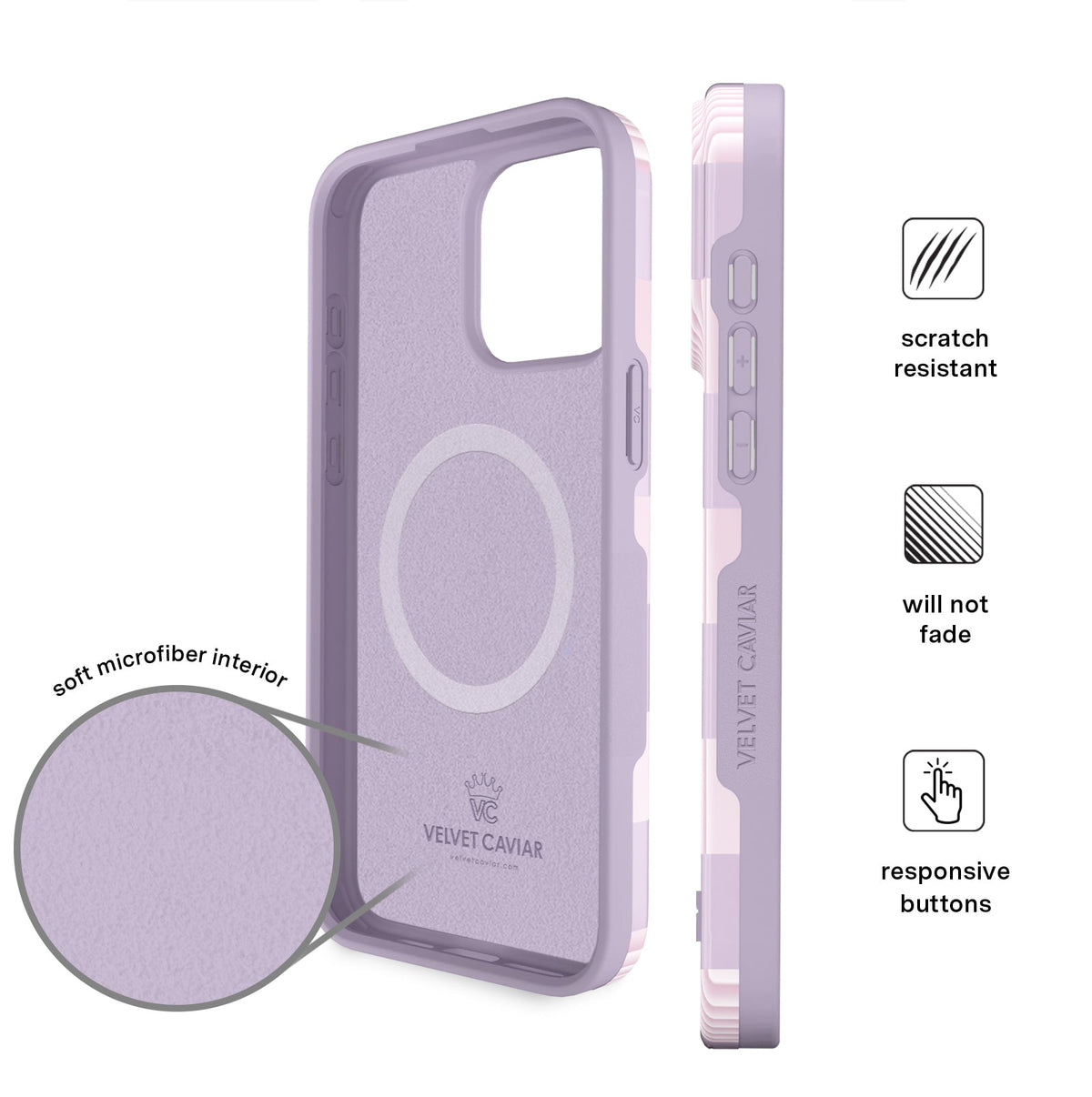 Lilac Vibe Checkered iPhone Case
