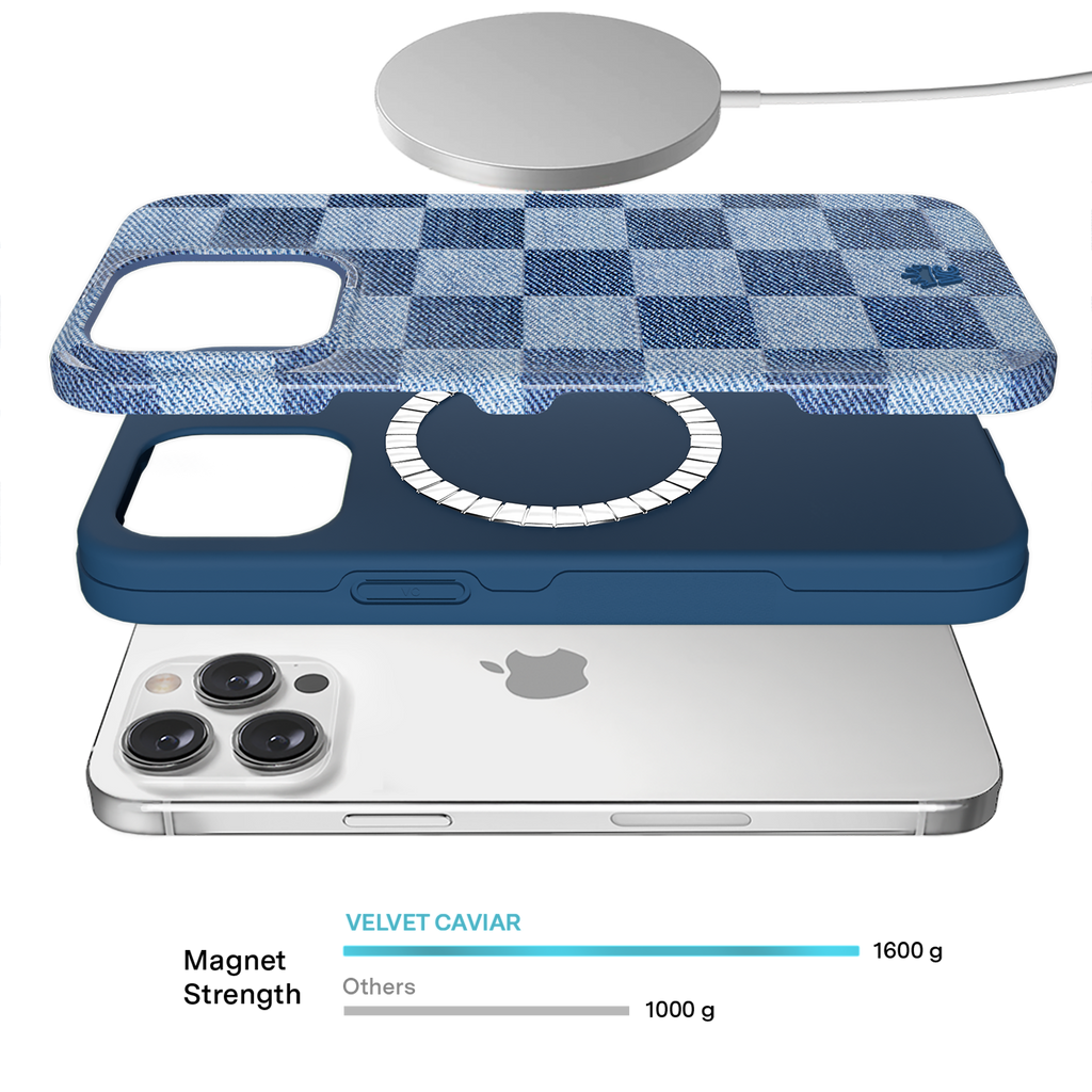 Denim Vibe Checkered iPhone Case