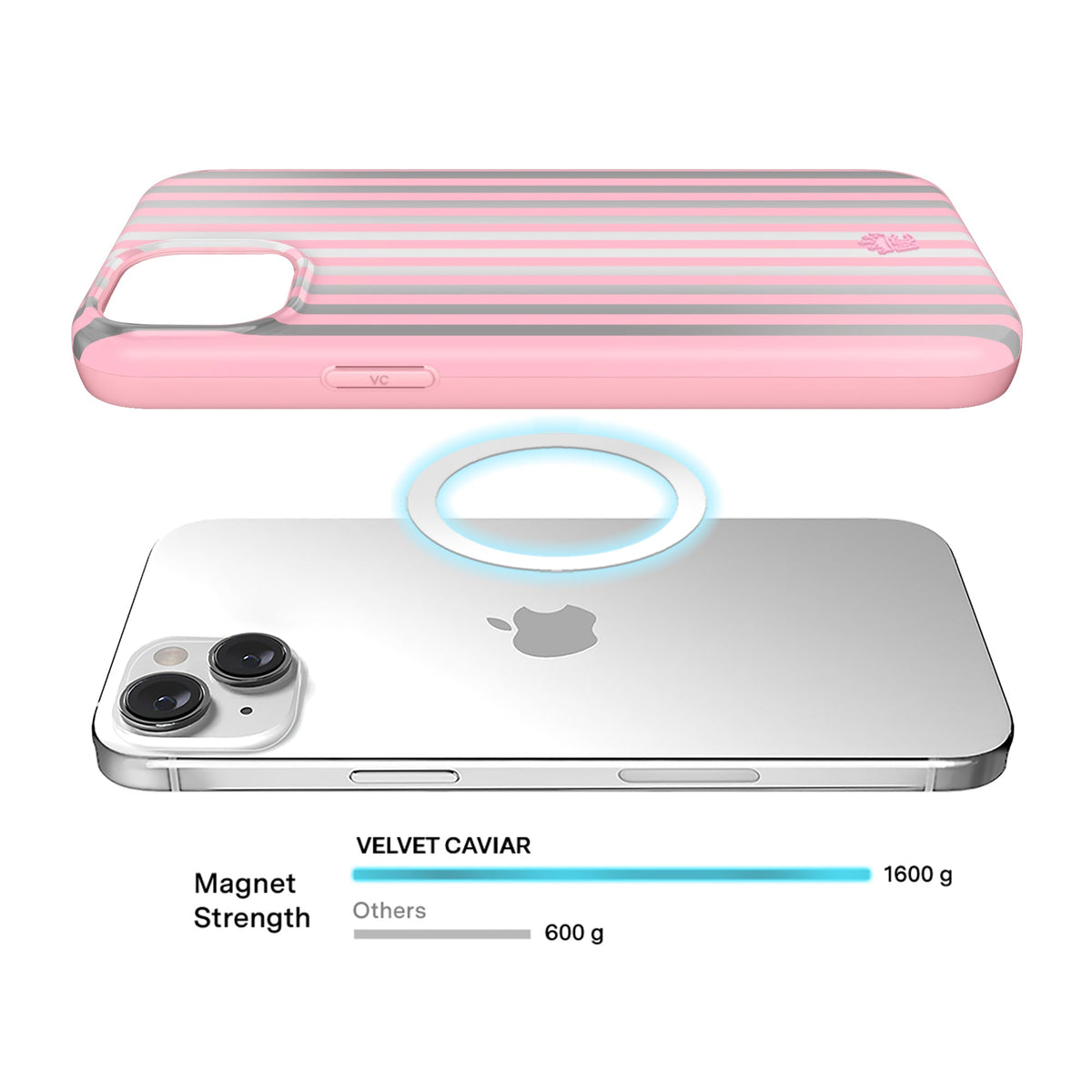 Pink Chrome Stripes iPhone Case