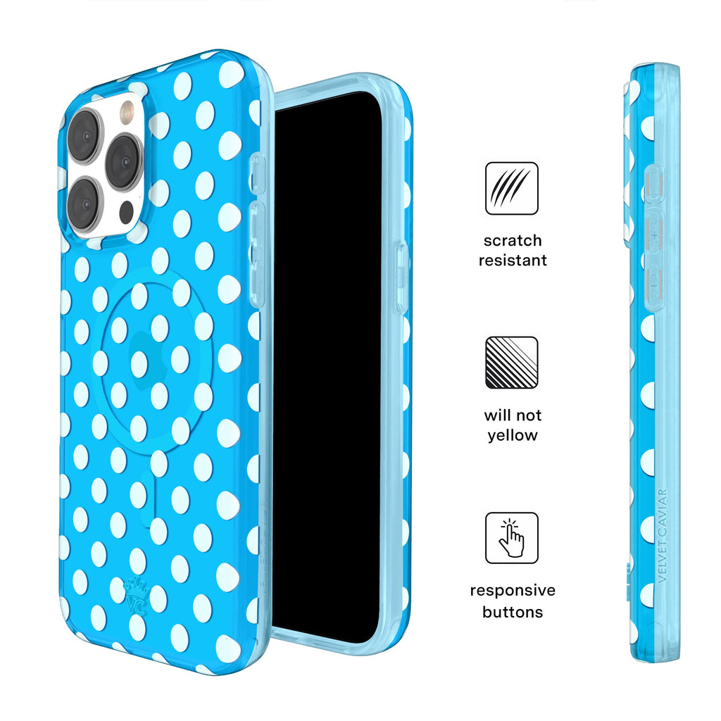 Aquamarine Polka Dot iPhone Case