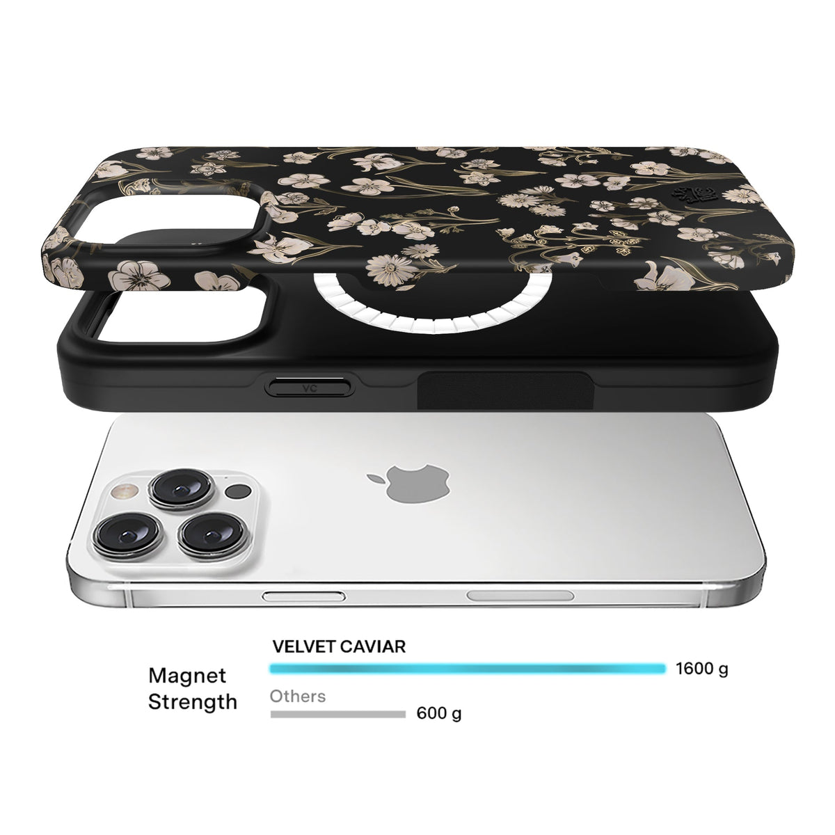 Nightbloom Gold Chrome Floral iPhone Case