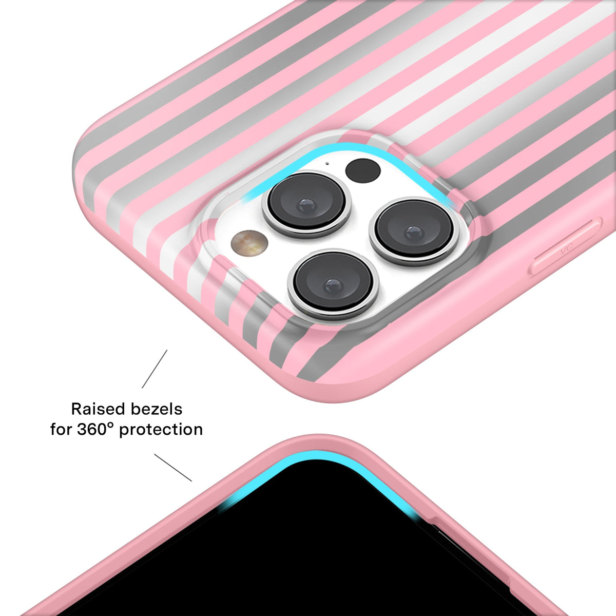 Pink Chrome Stripes iPhone Case