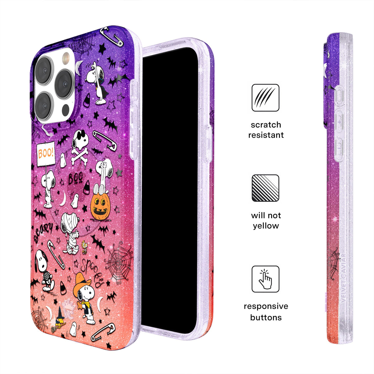 Snoopy Spooky Glitter iPhone Case
