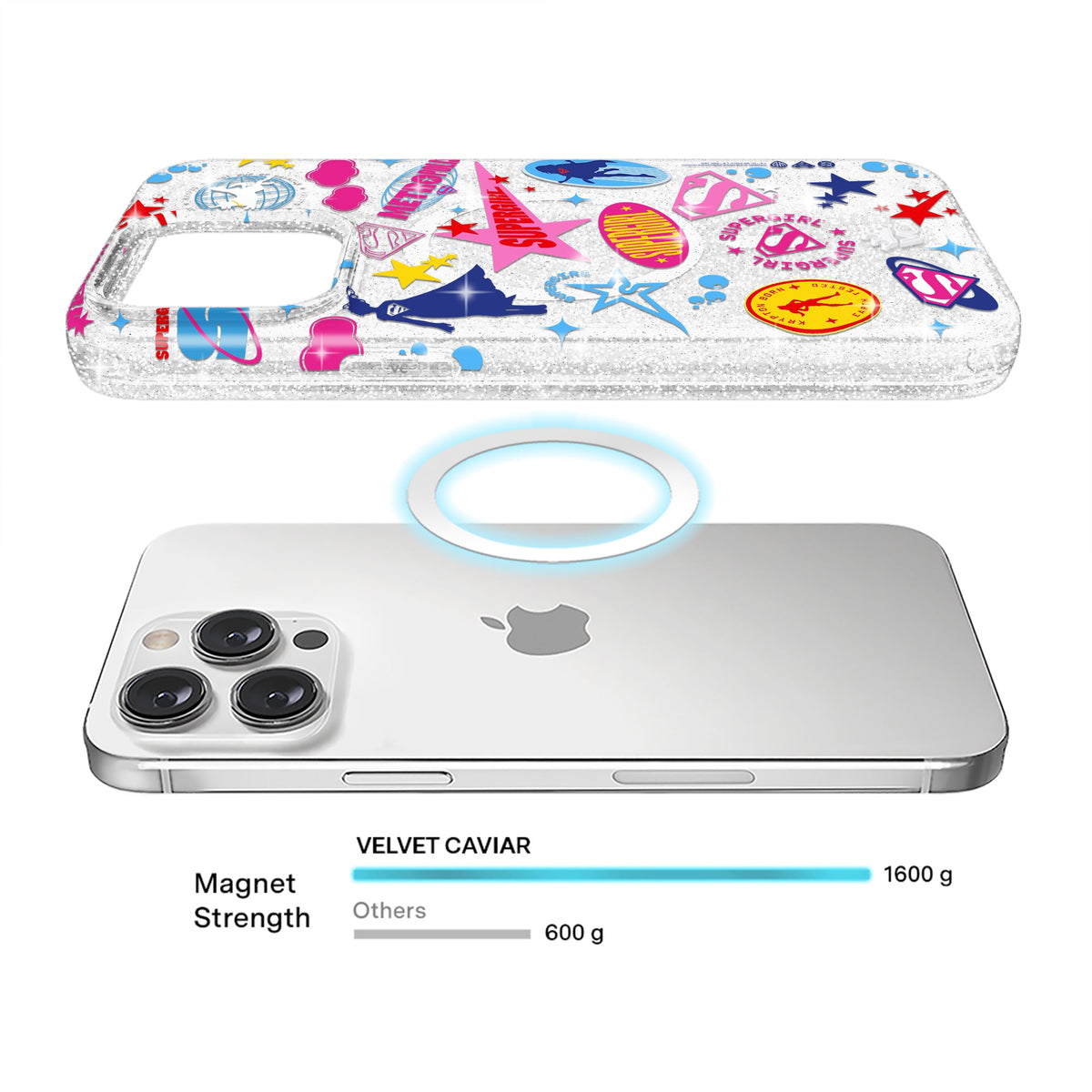 Supergirl Krypto Glitter iPhone Case