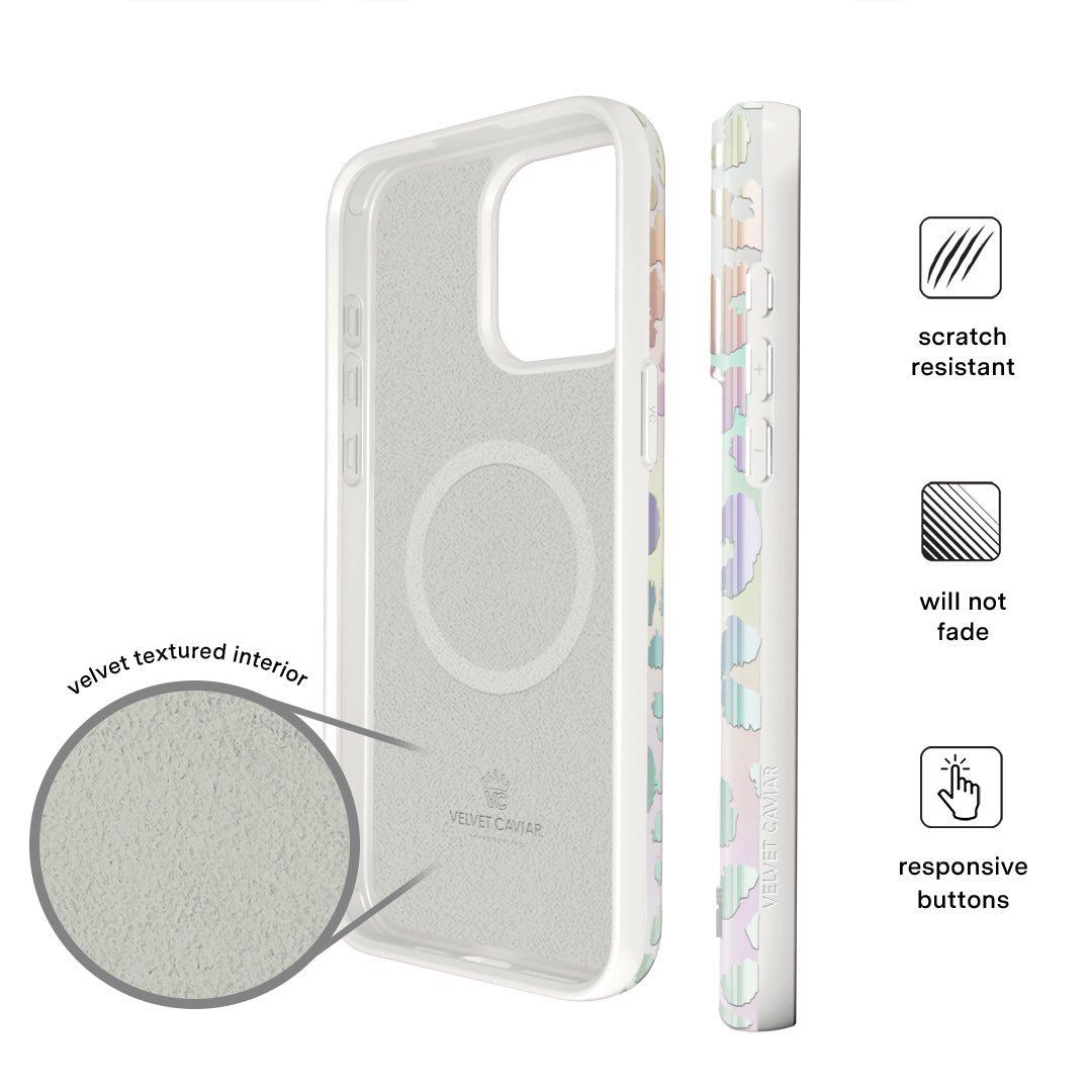 White Opal Leopard iPhone Case