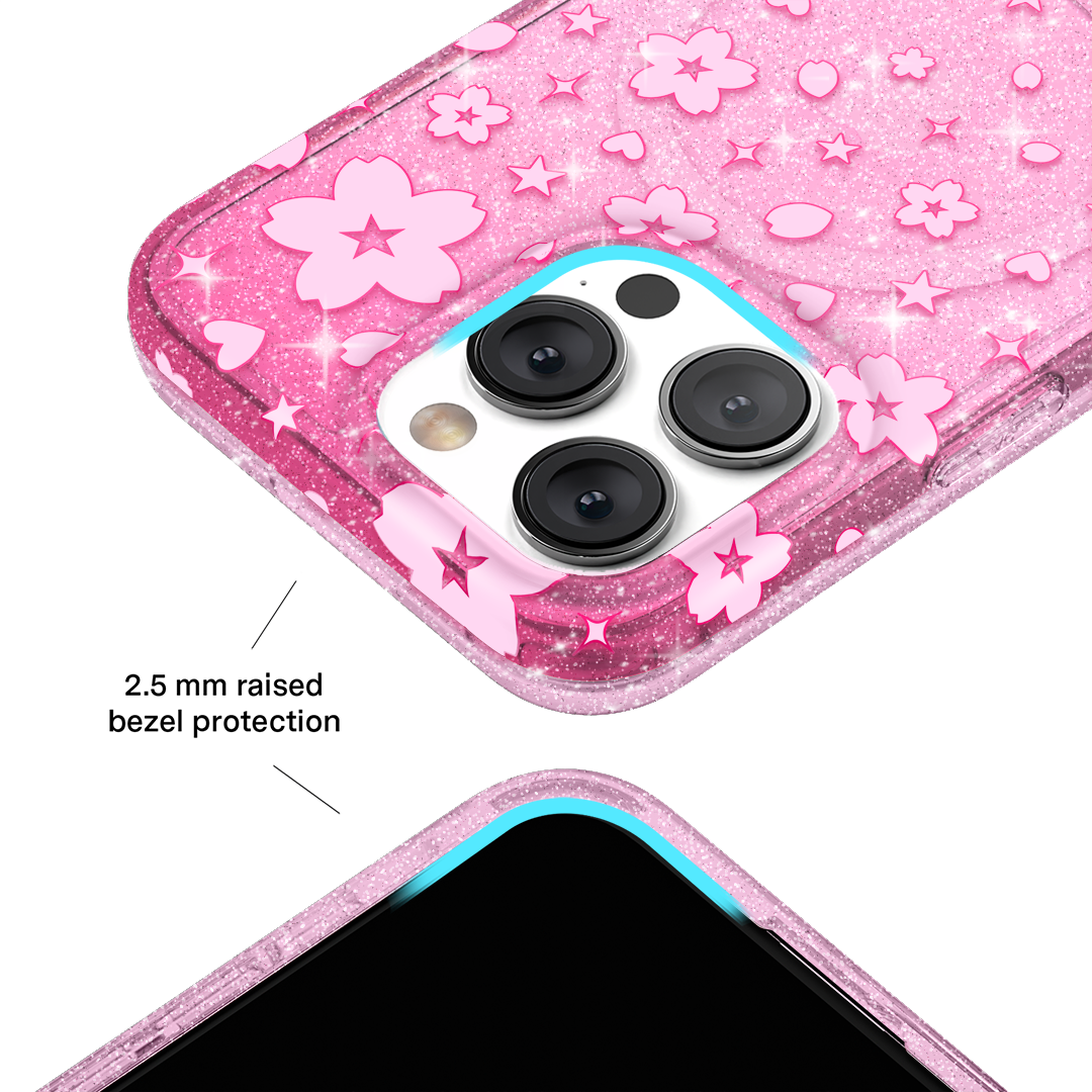 Cherry Blossom Glitter iPhone Case