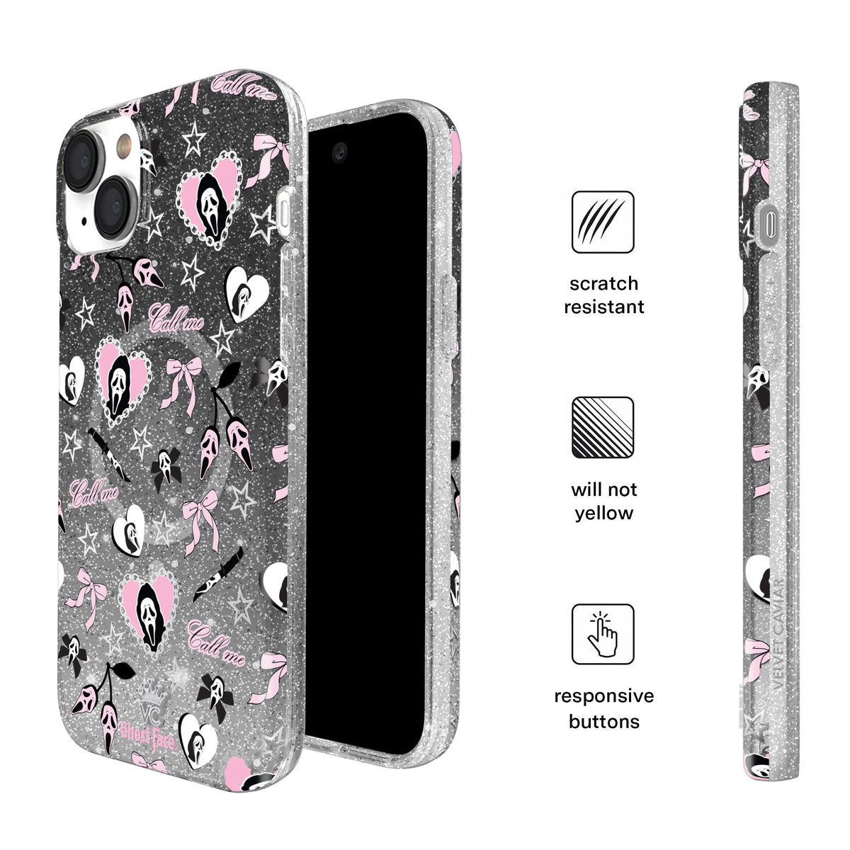Ghost Face Goth Glitter iPhone Case