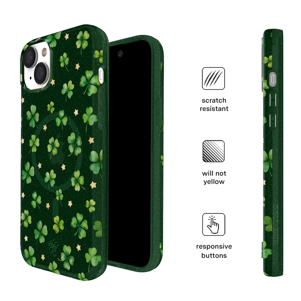 Lucky Clover Glitter iPhone Case