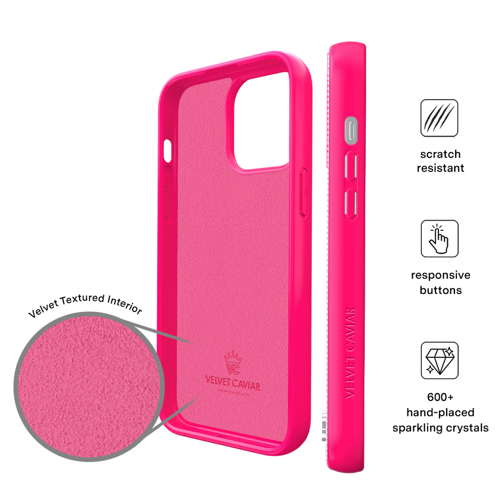 Hot Pink Caviar Crystals iPhone Case