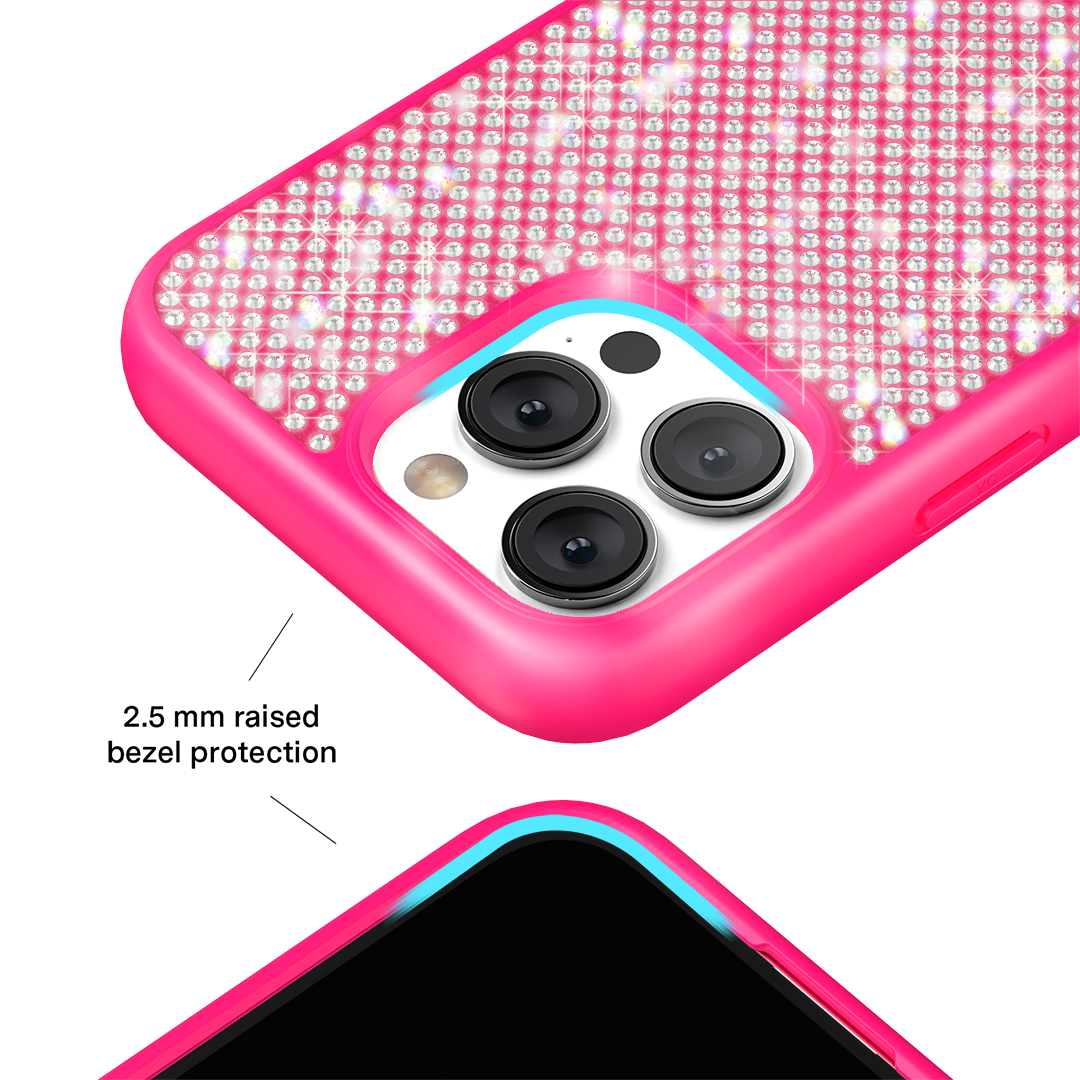 Hot Pink Caviar Crystals iPhone Case