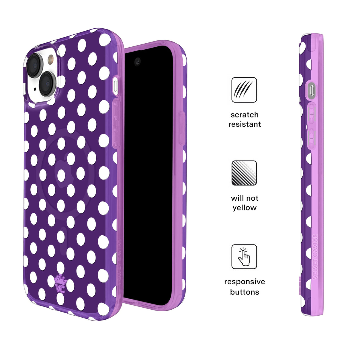 Violet Glow Polka Dot iPhone Case